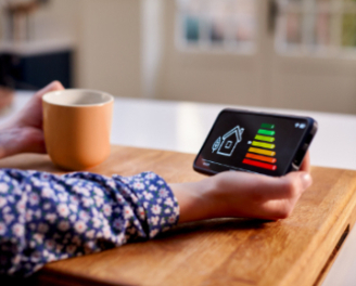 A smart meter showing the energy useage in a home
