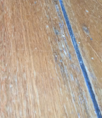 A wooden floor with DraughtEx fitted between the gaps