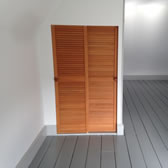 Grey painted floorboards insulated with DraughtEx